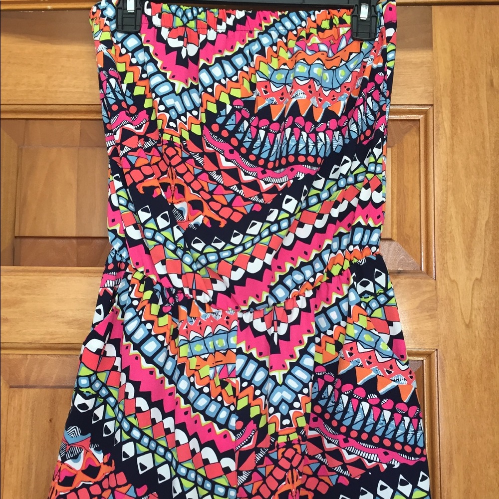 Tribal print off the shoulder short romper